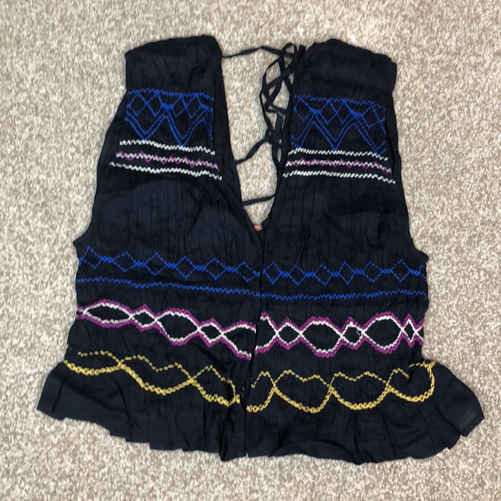 NEW Free People Intimately Embroidered V-neck Top